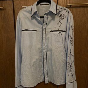 Haider Ackermann Pale Blue Western Shirt